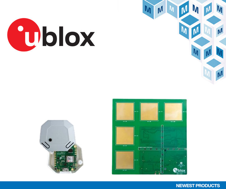 Kit d’exploration XPLR-AOA-1 u-blox pour la radiogoniométrie Bluetooth disponible chez Mouser